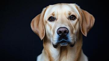 Labrador Retriever dog isolated on black background photo