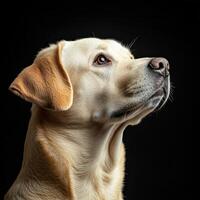 Labrador Retriever dog isolated on black background photo