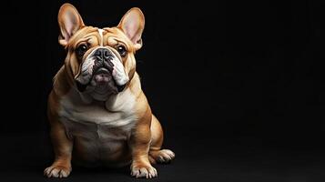 Bulldog isolated on black background photo