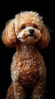Poodle dog isolated on black background photo