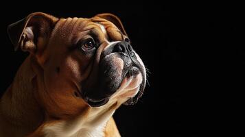 Bulldog isolated on black background photo