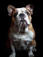 Bulldog isolated on black background photo