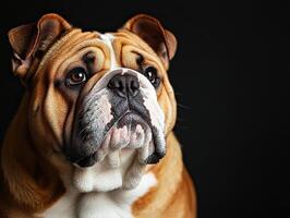 Bulldog isolated on black background photo