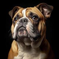 Bulldog isolated on black background photo