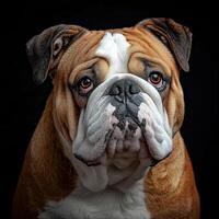 Bulldog isolated on black background photo