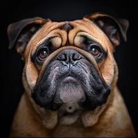 Bulldog isolated on black background photo