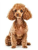 Poodle dog isolated on white background photo