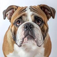 Bulldog isolated on white background photo