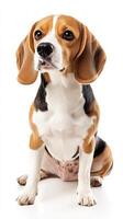 Beagle dog isolated on white background photo
