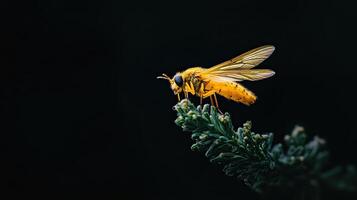 Firefly isolated on black background photo