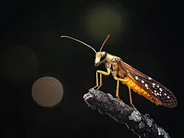 Firefly isolated on black background photo