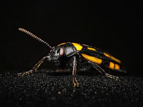 Firefly isolated on black background photo