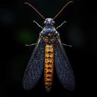 Firefly isolated on black background photo