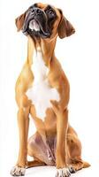 Boxer dog isolated on white background photo