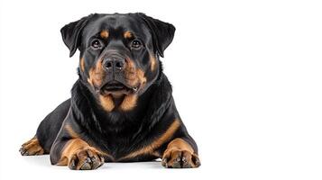 Rottweiler dog isolated on white background photo