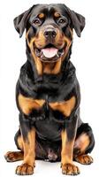 Rottweiler dog isolated on white background photo