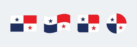 Panama flag. Set of Panama Flags Collection. vector