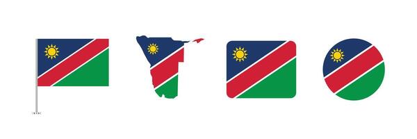 Namibia flag. Set of Namibia Flags Collection. vector