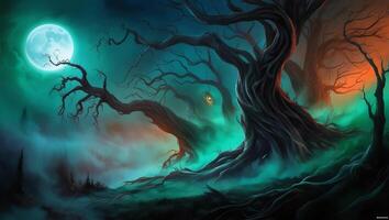 Haunting Mystical Forest A Stock Photo Capturing the Essence of Fear