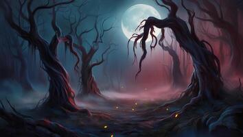 Haunting Mystical Forest A Stock Photo Capturing the Essence of Fear