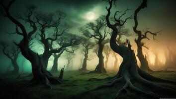 Haunting Mystical Forest A Stock Photo Capturing the Essence of Fear