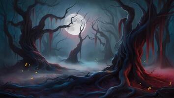 Haunting Mystical Forest A Stock Photo Capturing the Essence of Fear