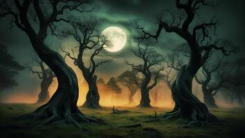 Haunting Mystical Forest A Stock Photo Capturing the Essence of Fear