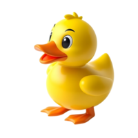smiling yellow rubber duck toy isolated on transparent background png