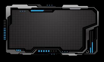 Hud frames white grey user interface elements design modern technology futuristic control panel screen digital hologram window gaming menu touching cyber monitor set on black background illustration. vector