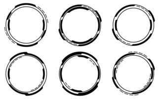 Set of sci fi black circle user interface elements technology futuristic design modern creative on white background vector
