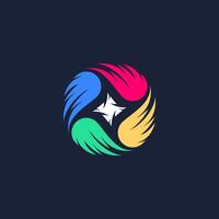 swoosh circle logo design template vector