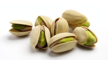 Pistachios on white background photo