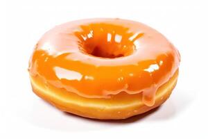 A glazed donut on a white background photo