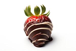 Chocolate Covered Strawberry on White Background photo