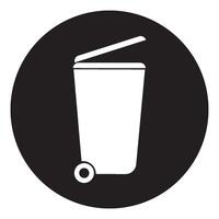 plastic trash can icon vector