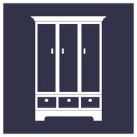 wooden wardrobe icon vector
