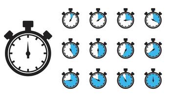 Set of Timer icons. Timer and stopwatch icons. Countdown timer collection. Clock arrow. vector