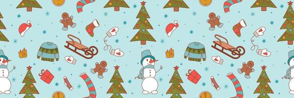Seamless pattern of New Year elements. illustration. vector