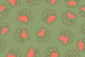 Seamless pattern with the image of a silhouette of a pet's paw. Abstract wallpaper with the image of an animal paw, design, decor for fabric, packaging, accessories. vector