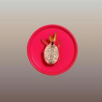 cut dragon fruit with cool background photo