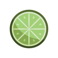A lime slice is shown in a flat design vector