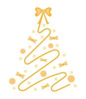 Christmas tree with bow and ribbon vector