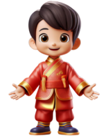 A boy in tranditional costume isolate on transparent background. png