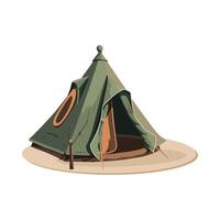 A tent with a door and a door knob vector