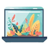 Fish tank with plants and plants in it vector