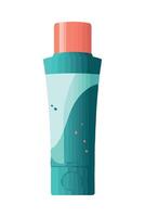 A bottle of shampoo with bubbles on the top vector