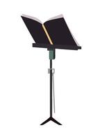 Musical instrument stand with music book on it, illustration vector
