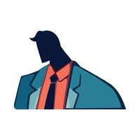 A man in a suit and tie with a tie on his neck vector