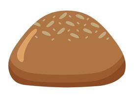 A brown bread with seeds on it vector