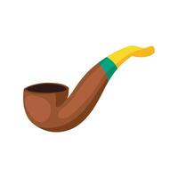 Smoking pipe icon in flat style on white background vector